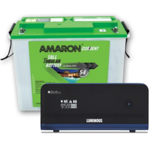 Luminous + Amaron Zelio+ 1100 Home UPS and Amaron AAM-CR-AR150TN54