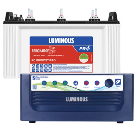Luminous ECO VOLT NEO 1050 Home UPS and Luminous Red Charge RC 18000ST Pro
