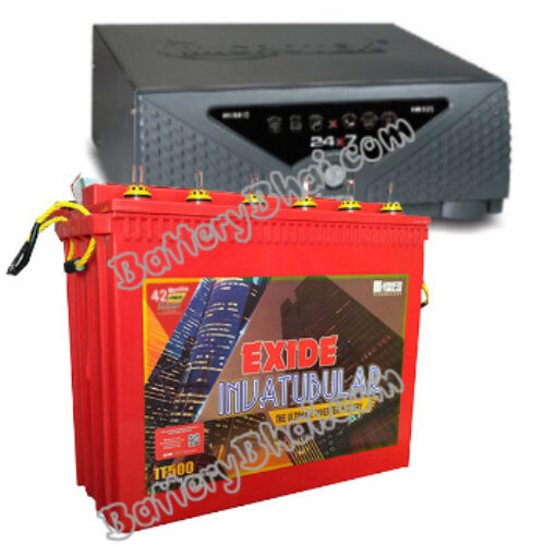 Microtek + Exide Combo Microtek UPS 24×7 HB 1275 and Exide Inva Tubular IT500