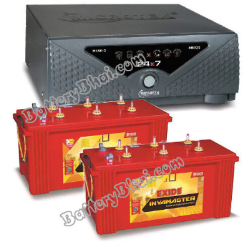 Microtek + Exide Combo Microtek UPS 24×7 HB 1875 and 2pcs Exide InvaMaster IMST1500