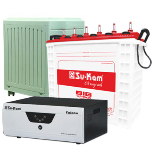 Su-kam Falcon 2100 and 2pcs Su-kam Big Warrior TT15036 and Non Brand Trolley